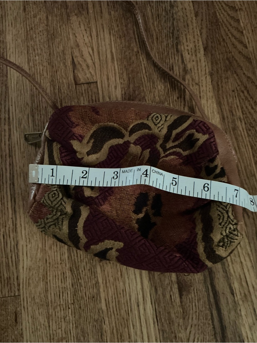 Boho Tapestry Crossbody Bag in Rust, Burgundy & Olive